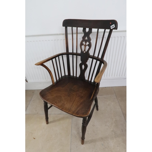 648 - A 19th century ash and elm Windsor armchair in good condition