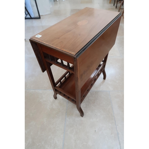 601 - An Edwardian mahogany and inlaid side table