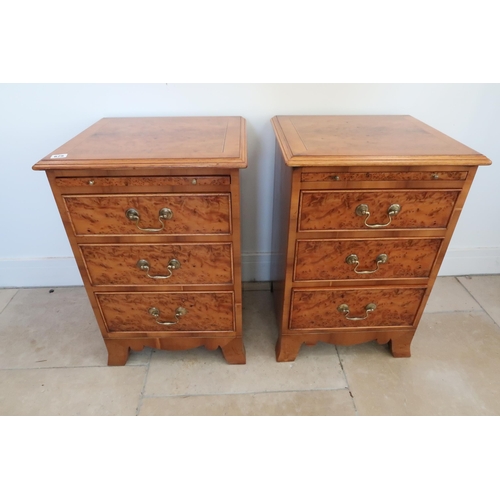 675 - A pair of Pippy Yew bed side chests - Width 45cm x Height 66cm - made by a local craftsman to a high... 