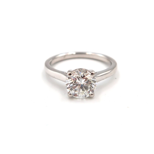 A Stunning Platinum Diamond Solitaire Ring, Diamond is a very Good Colour and Clarity, Colour H/I, Clarity VSI, approx. 1.65crts, Diameter approx. 7.34/7.36mm x 5mm Deep, Ring Size approx. N/O, Comes With an EDR Diamond Report with a Current Valuation of £12,800