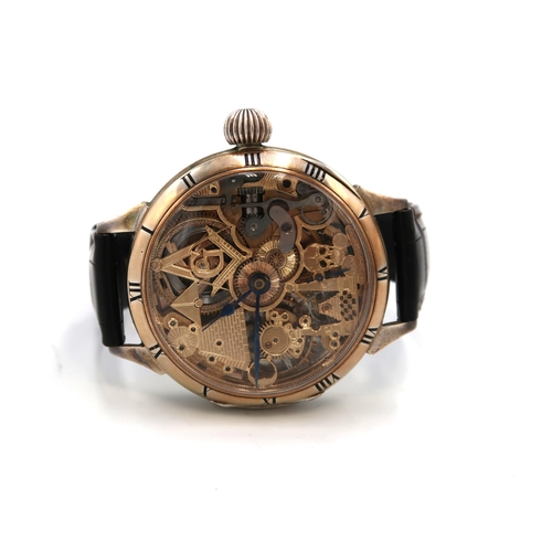 301 - An Omega pocket watch converted from a pocket watch with an open movement, in working order, with a ... 