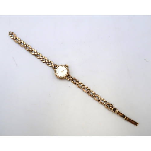 350 - A 9ct Lady's Rodania Watch. Weight: 13.58g Condition: Ticks when wound.