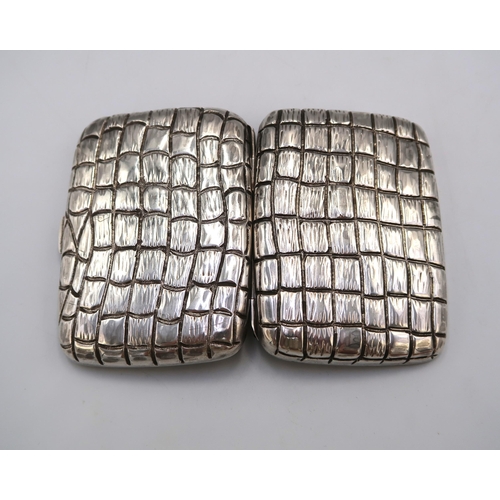 367 - An Unusual Silver Cigarette Case with a Crocodile Skin Effect, Hallmarked L & Co 1897 - Approx. 9cms... 