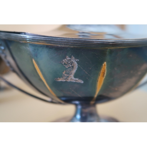 369 - A late Victorian helmet shaped cream jug with gadrooned belly, William Hutton & Sons, London 1892, 4... 