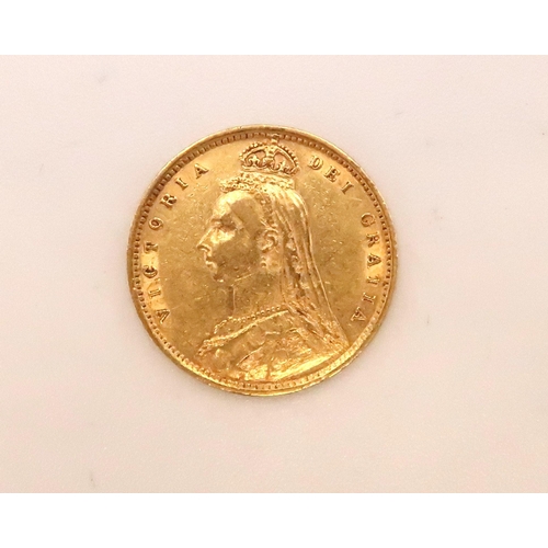 406 - A Half Gold Sovereign Of Queen Victoria, 1892 London. 

Weight: 4g 
Condition: Fine