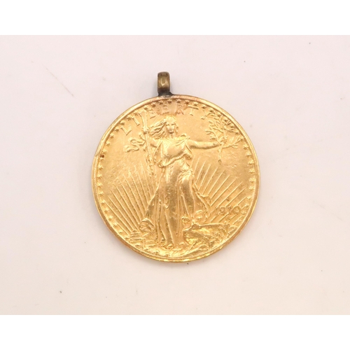 410 - A Gold $20 Dollar Saint-Gaudens, Double Eagle. 1910 San Francisco Mint. 

Total weight: 33.61g