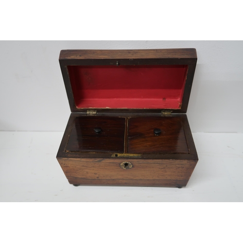 514 - A Georgian rosewood tea caddy - Width 20cm