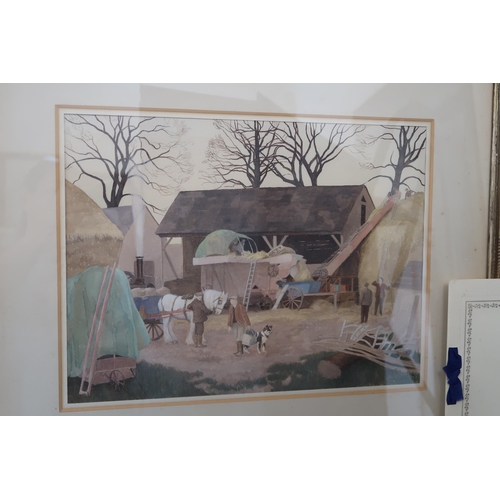 554 - Evelyn Grace Ince - Two watercolours of a Suffolk Barn, frame size 59cm x 69cm and the other of Suff... 