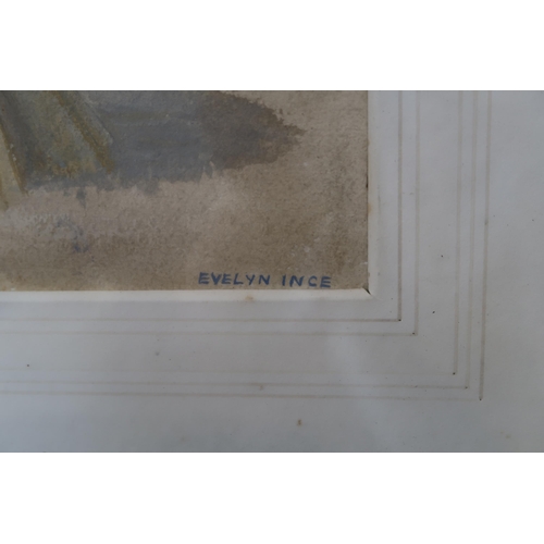 554 - Evelyn Grace Ince - Two watercolours of a Suffolk Barn, frame size 59cm x 69cm and the other of Suff... 