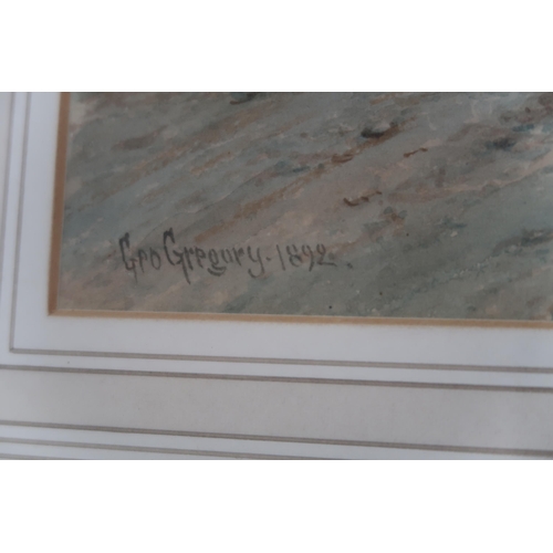 557 - George Gregory - Street scene in Normandy/Brittany - frame size 51cm x 63cm