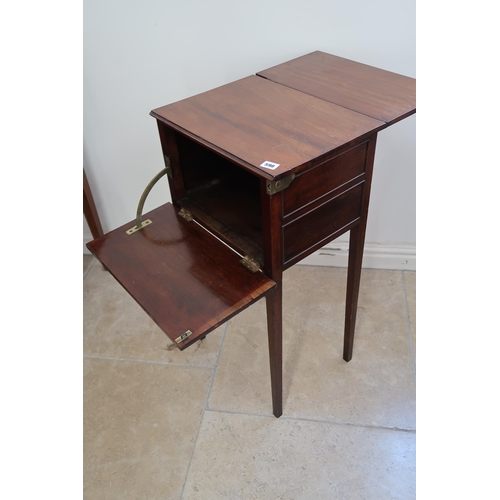 598 - A 19th century mahogany side table with a fall front - Height 79cm x Width 43cm