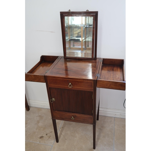 598 - A 19th century mahogany side table with a fall front - Height 79cm x Width 43cm
