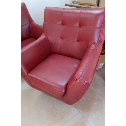 683 - A set of four good quality soft leather cinema/easy chairs - as new