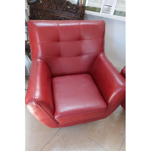 683 - A set of four good quality soft leather cinema/easy chairs - as new