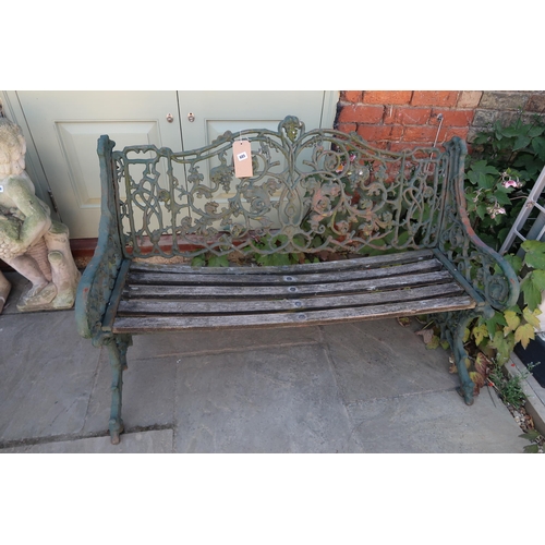 685 - A cast iron Coalbrookdale garden bench - Width 126cm - sturdy condition