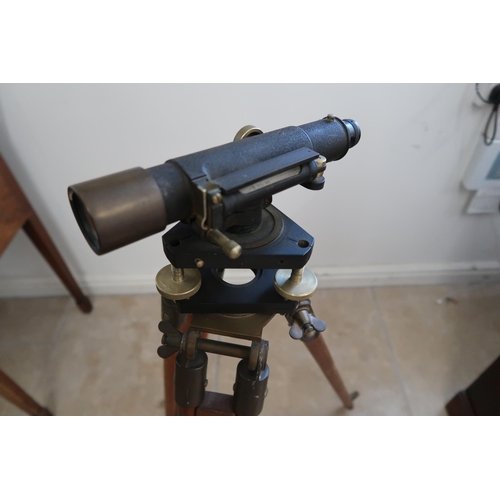 713 - An Architects sextant and wood/brass tripod stand and sextant carrying box