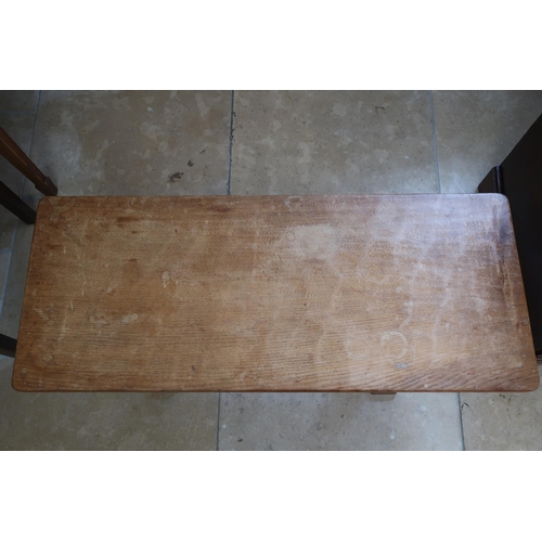 715 - Robert Mouseman Thompson - An oak refectory coffee table with rectangular top with carved mouse sign... 