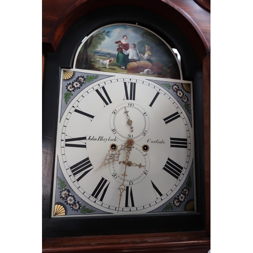 717 - A good quality 8 day longcase clock with a 13 inch arched dial signed John Blaylock Carlisle with se... 