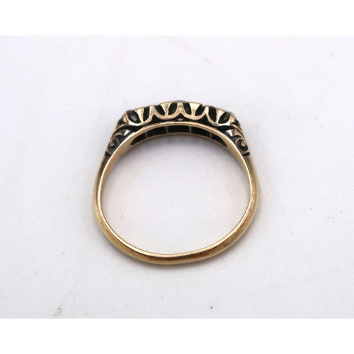 82 - An 18ct yellow gold five stone diamond ring size K - approx weight 2.1 grams