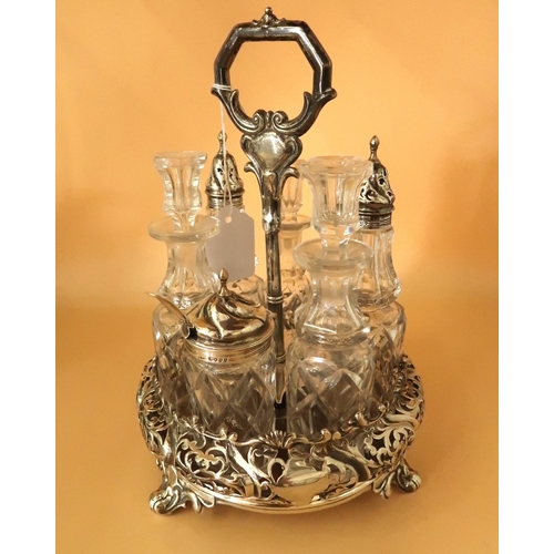352 - A Sterling Silver Victorian Seven Piece Cruet Set. Appears to be assayed 1845, London. 

Weight of S... 