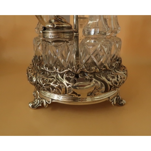 352 - A Sterling Silver Victorian Seven Piece Cruet Set. Appears to be assayed 1845, London. 

Weight of S... 