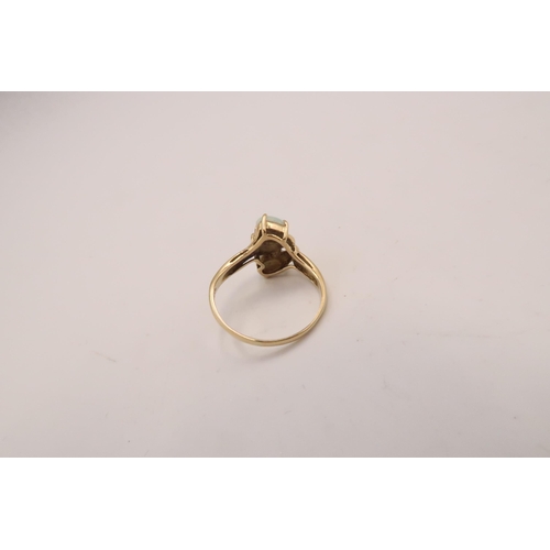 91 - An 18ct gold and opal three stone ring, the opals set in organic fanned form, of good colour and mov... 