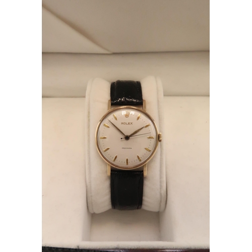 307 - A Rare 1960's Rolex Precision 'Coin Edge', 34mm, Cal.1210. 

Featuring original gold plated buckle a... 