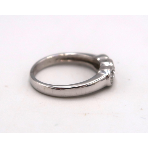 8 - An 18ct White Gold Oval Cut 3 Stone Diamond Ring, approx. 0.74crts, Diamonds are a Good Colour and C... 