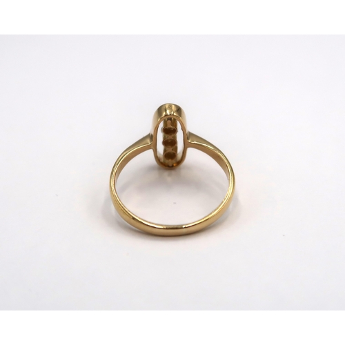 58 - An Edwardian 18ct Yellow Gold and Platinum Open Set 3 Stone Old Cut Diamond Ring, Diamonds are a Goo... 