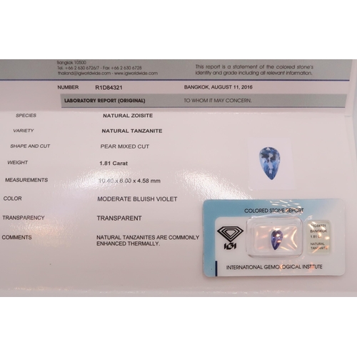 48 - Five loose tanzanite/zoisite gemstones. To include an oval cut with AIG report stating 3.26 cts. A p... 