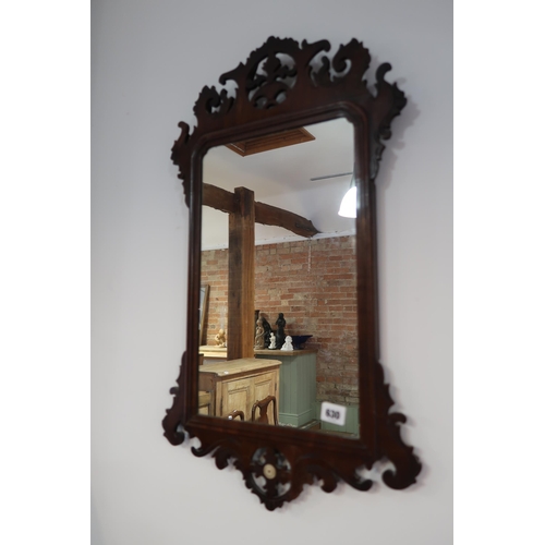 630 - A 19th century mahogany wall mirror - Height 68cm x Width 41cm - in good condition