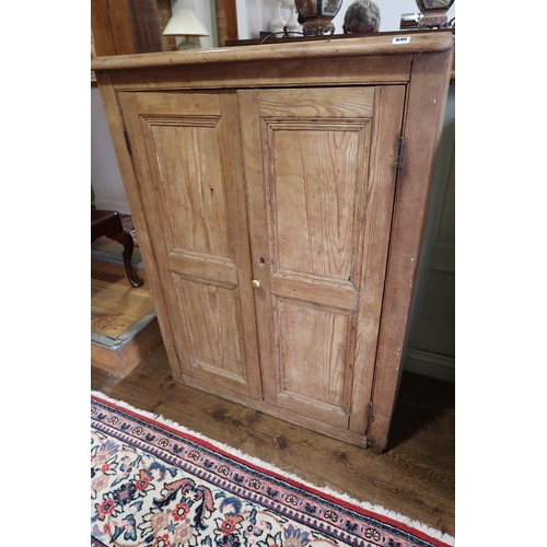 640 - A 19th century pine two door cupboard - Width 95cm x Height 125cm x Depth 34cm