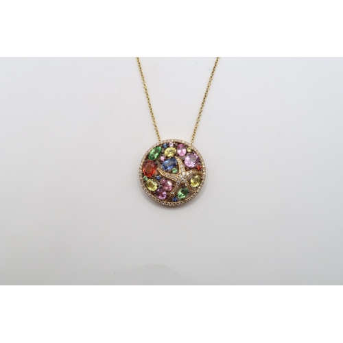 3 - A 14ct 'Effy' Multi-Colour Coloured Sapphire 'Starfish' Pendant with integral chain. Length: 24cm We... 