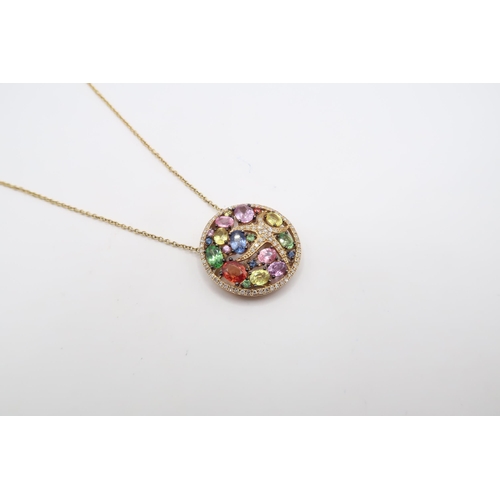 3 - A 14ct 'Effy' Multi-Colour Coloured Sapphire 'Starfish' Pendant with integral chain. Length: 24cm We... 