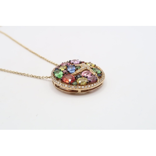 3 - A 14ct 'Effy' Multi-Colour Coloured Sapphire 'Starfish' Pendant with integral chain. Length: 24cm We... 