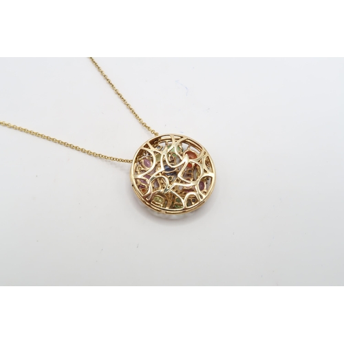 3 - A 14ct 'Effy' Multi-Colour Coloured Sapphire 'Starfish' Pendant with integral chain. Length: 24cm We... 