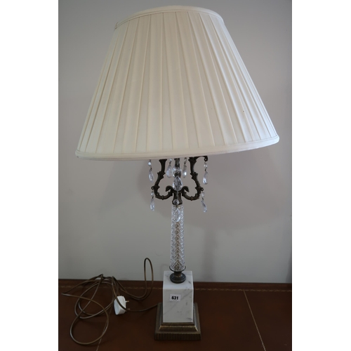 631 - A good quality table lamp and shade - Height 85cm