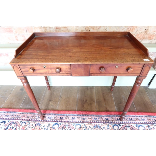 632 - A mahogany two drawer side table with two drawers - Width 95cm x Depth 50cm x Hight 78cm