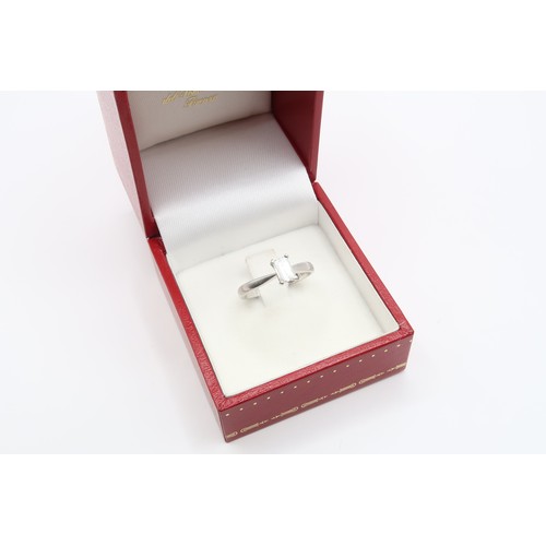 14 - A .50ct Platinum Emerald Cut Diamond SolitaireWeight: 3.76g Size: N