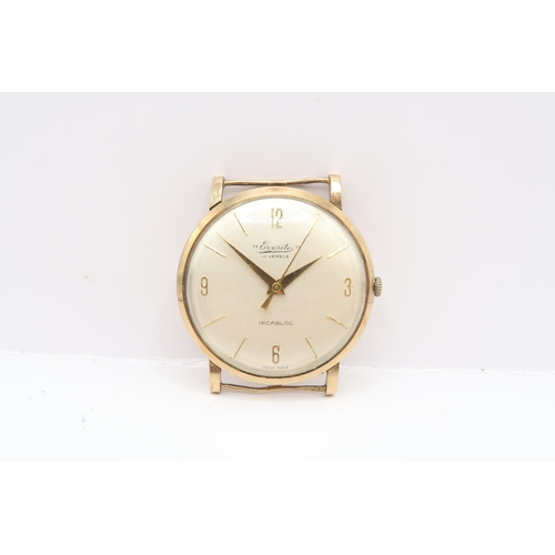 262 - A 9ct Manual Wind Everite Watch, Featuring a Cream Dial with Gold Applied Indices and Arabic numeral... 