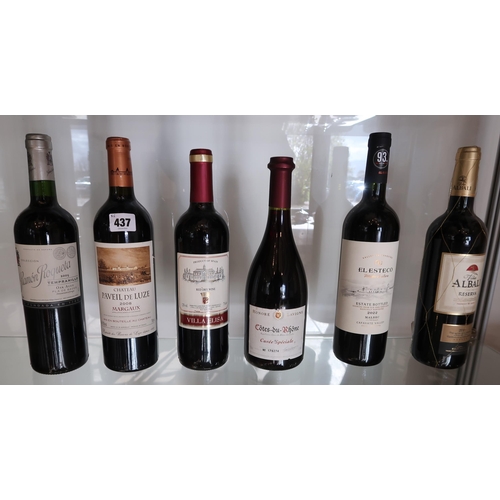 342 - A Group of Six Red Wines to include. 2011 Felix Solis Vina Albali Reserva, Honore LaVigne Cotes Du R... 