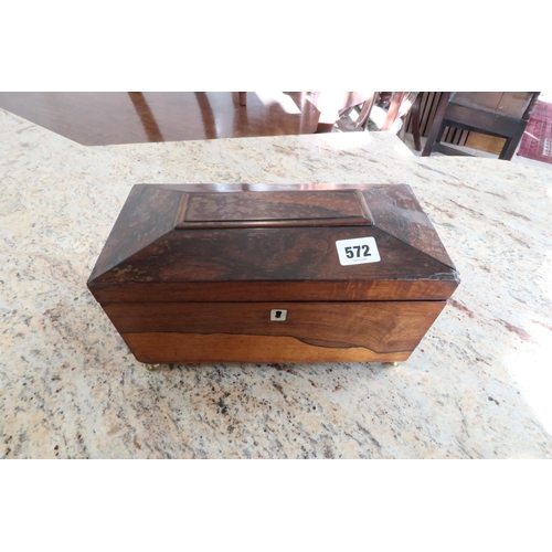 572 - A 19th century rosewood two section tea caddy - Width 28cm
