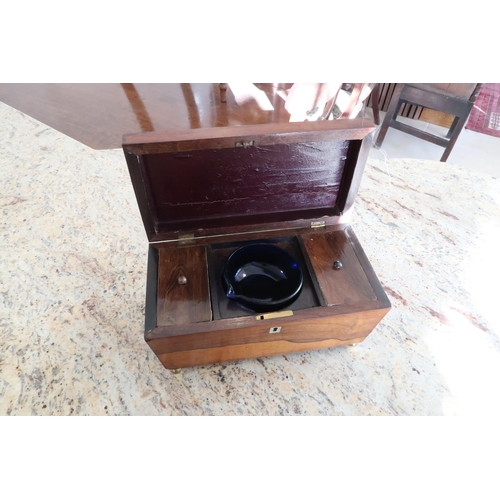 572 - A 19th century rosewood two section tea caddy - Width 28cm