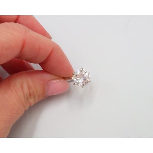 1 - A brilliant cut diamond solitaire ring. Estimated 2.77cts. Estimated E/F colour, VS2/SI1 clarity. Si... 