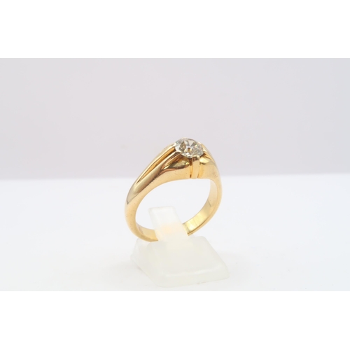 41 - An 18ct Tested Diamond Solitaire 'Gypsy' Style Ring, 1ct Approximately.Stone Measures 6.3mm X 4mm (w... 