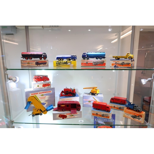 515 - Eleven boxed Dinky supertoys, numbers 964, 561, 514, 955, 981, 533, breakdown lorries, tankers, fire... 