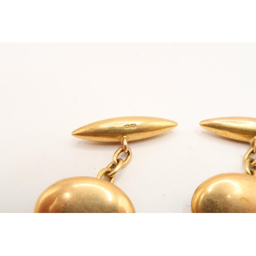 43 - A Pair of 18ct Hallmarked Oval CufflinksWeight: 6.69