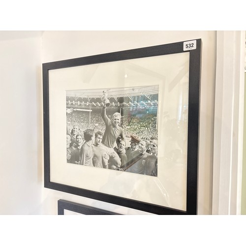 532 - A Getty Images Licensed 1966 World Cup Print. Showing the World Cup final at Wembley, 30th July 1966... 