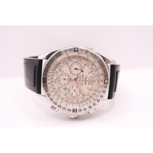 293 - An Automatic Breitling B2, Reference A42362, 44mm. Featuring silvered dial with triple subsidiary di... 