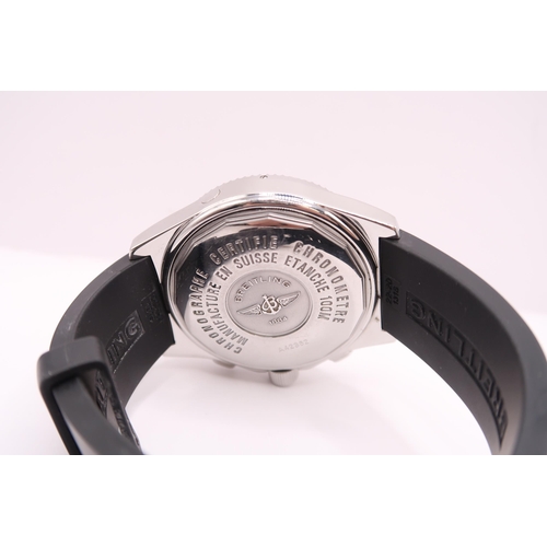 293 - An Automatic Breitling B2, Reference A42362, 44mm. Featuring silvered dial with triple subsidiary di... 